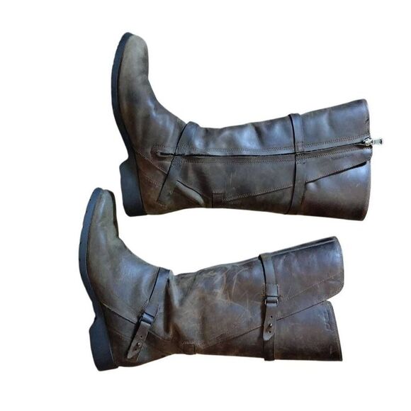 Teva De La Vina Boots Women's Size 9 Brown Waterproof Leather Buckle Tall Riding - Picture 8 of 16